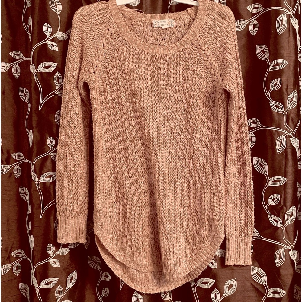 Pink Republic Hi-lo Cable Sweater